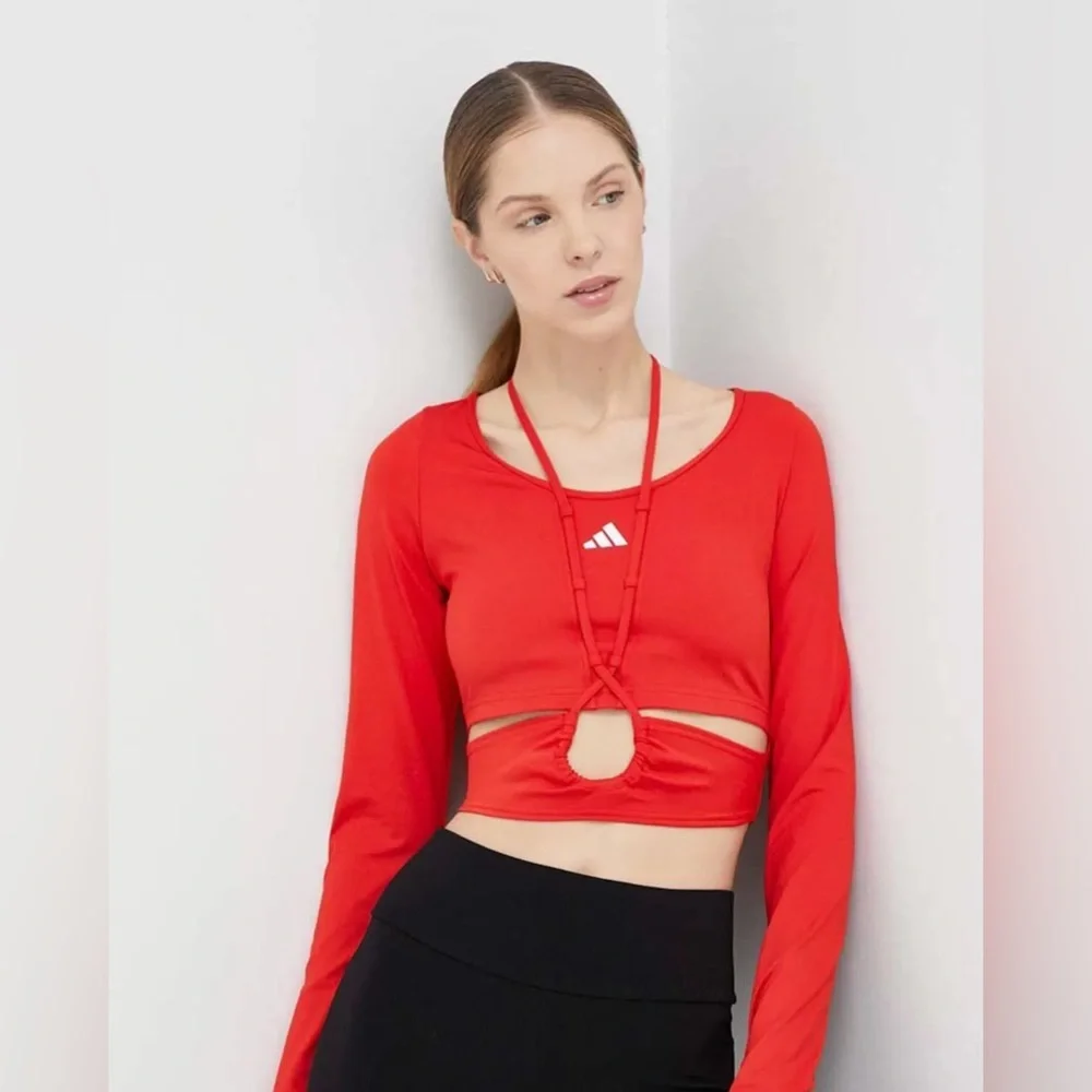 Adidas Women's Black Lace-Up Crop Top long sleeve - Picture 6 of 12